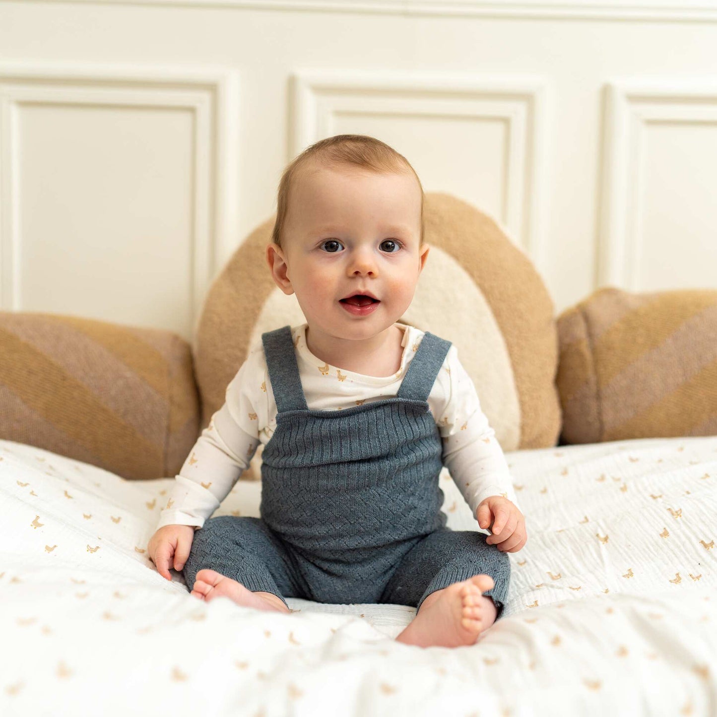 Baby bodysuit and dungarees set - 2-piece set BEIGE