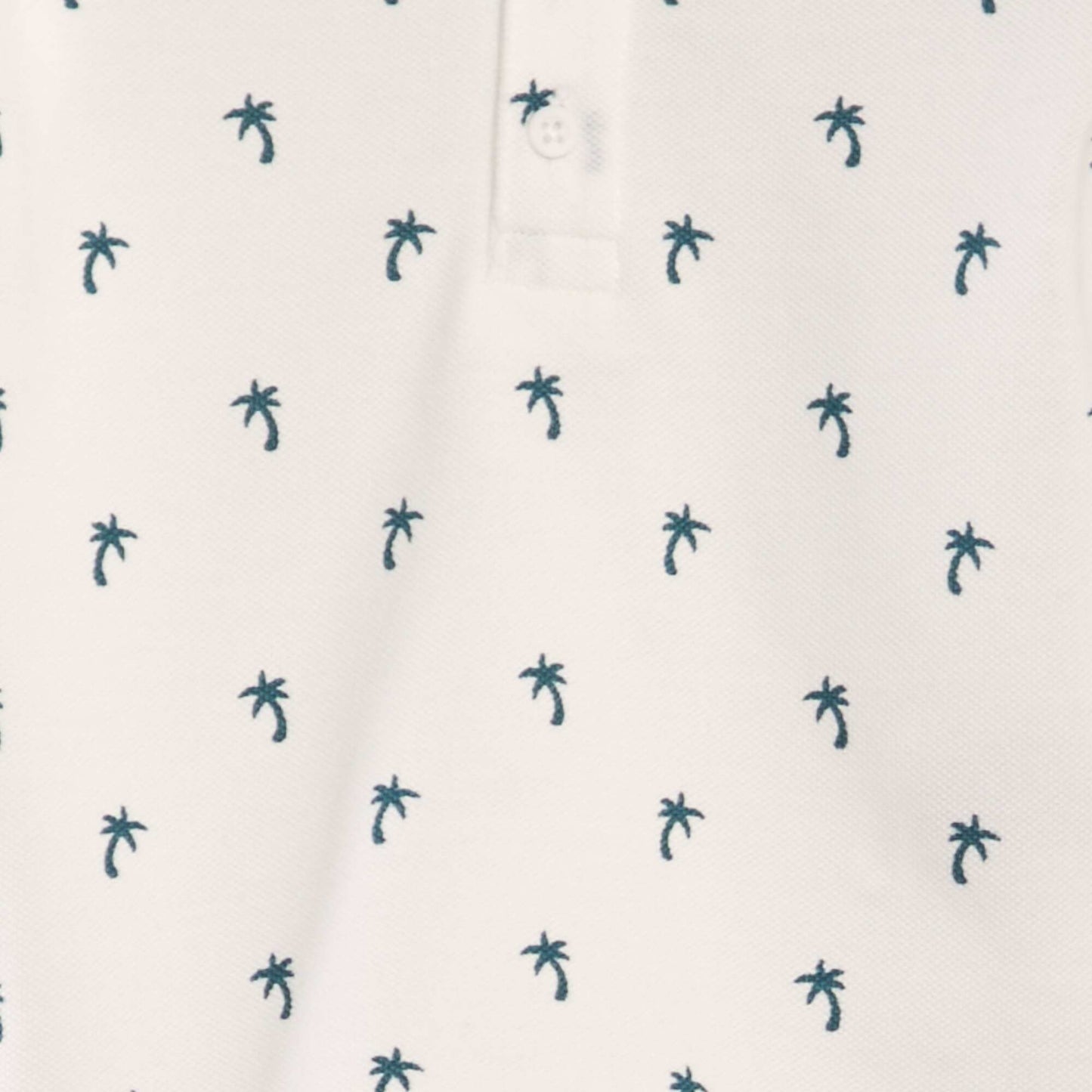 Printed cotton piqué polo shirt WHITE