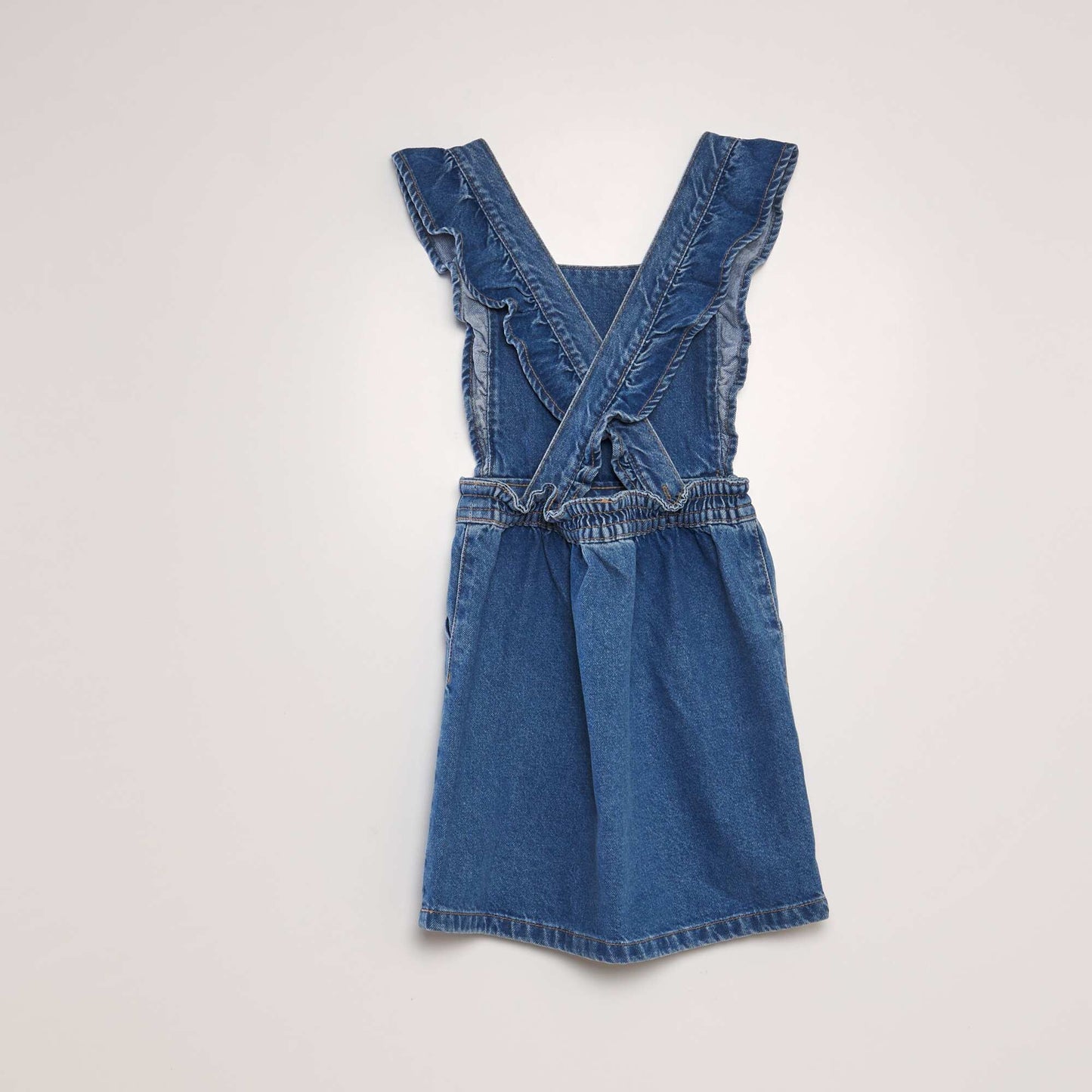 Denim dungaree dress BLUE