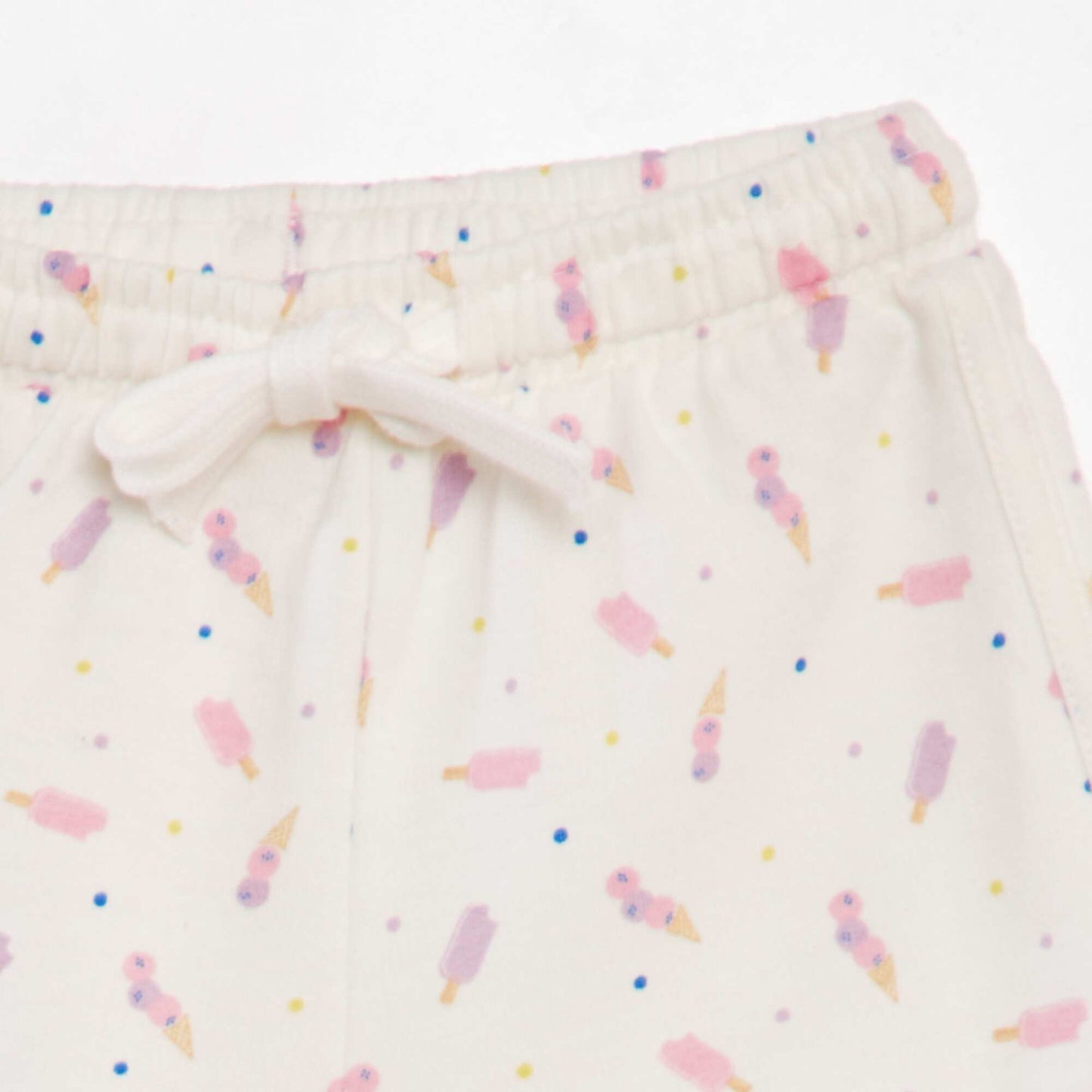 Printed French terry shorts WHITE