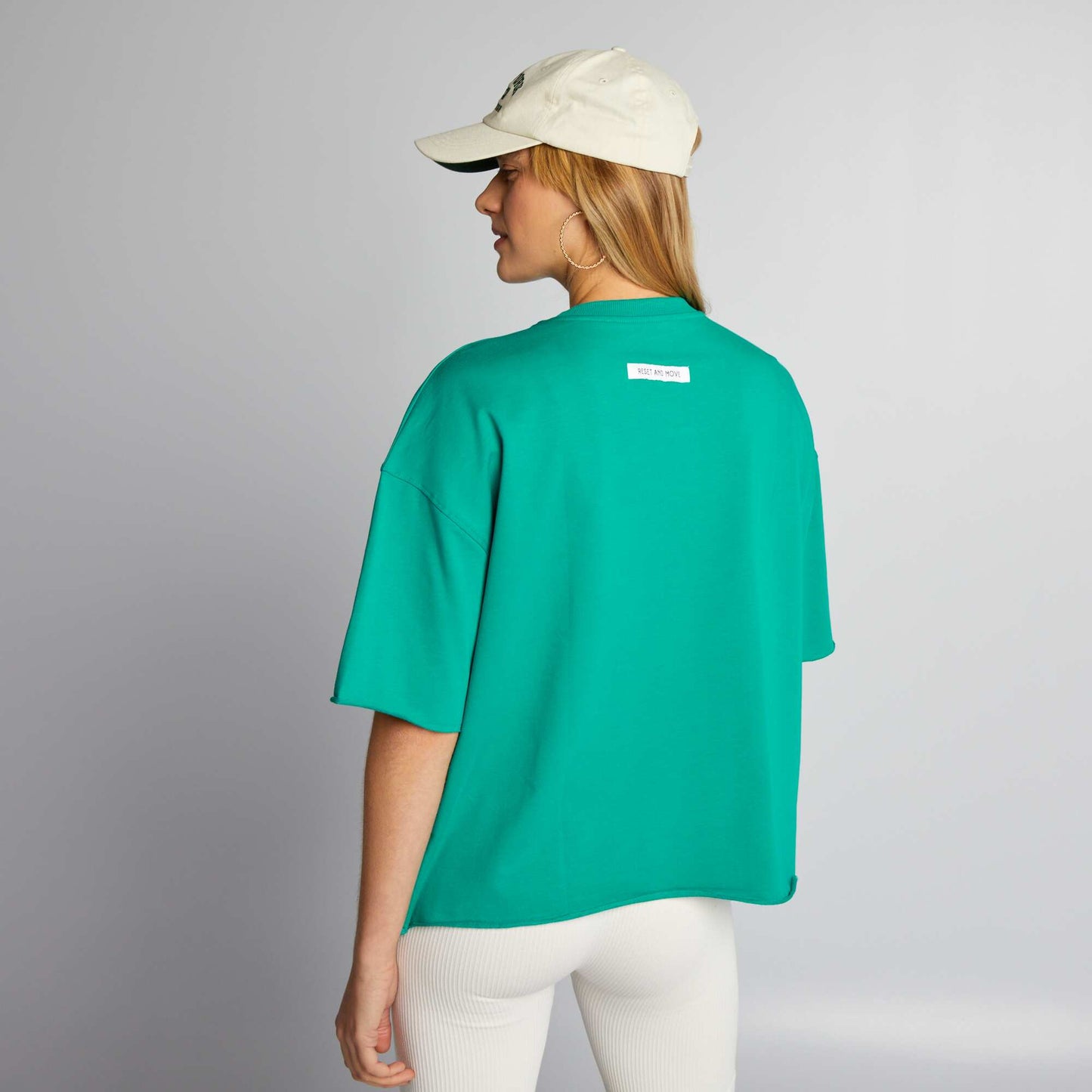 Round neck cotton T-shirt GREEN