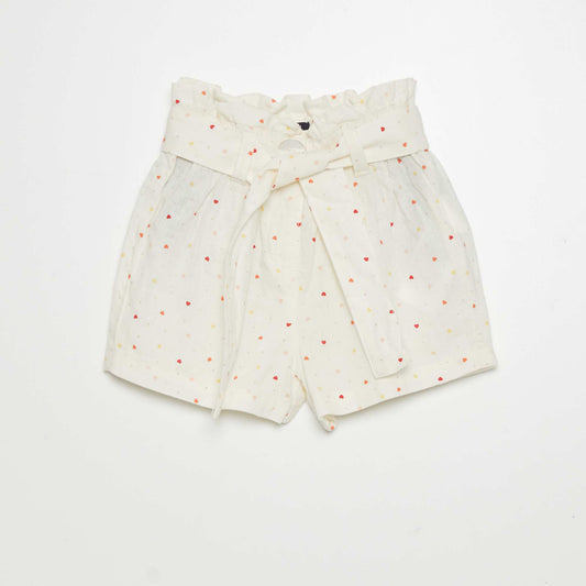 Paperbag shorts WHITE