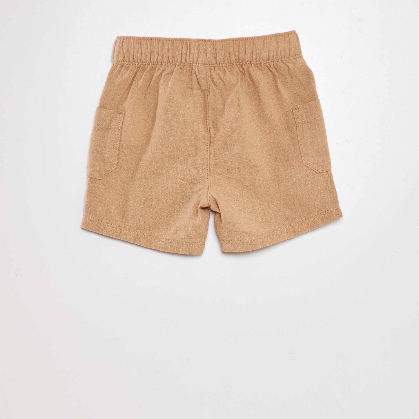 Cotton and linen Bermuda shorts BEIGE