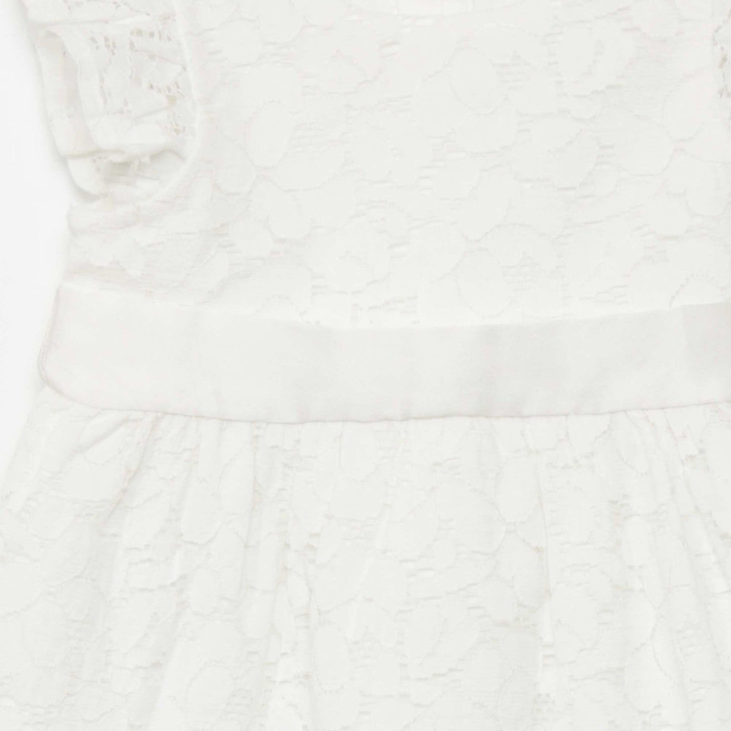 Belted lace dress WHITE