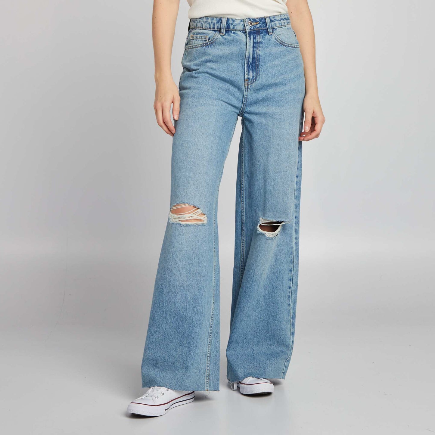 Wide-leg denim trousers BLUE