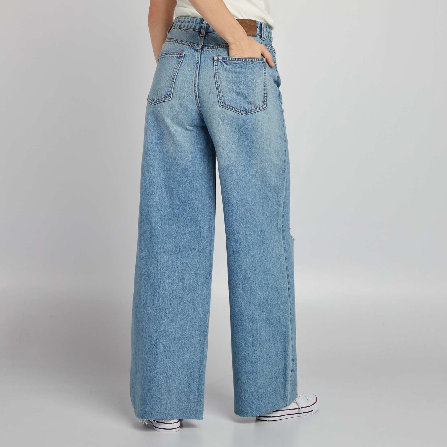 Wide-leg denim trousers BLUE