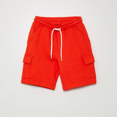 Bermuda Shorts with Cargo Pockets RED