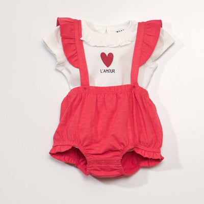 Baby T-shirt + Bloomer Set - 2 pieces WHITE