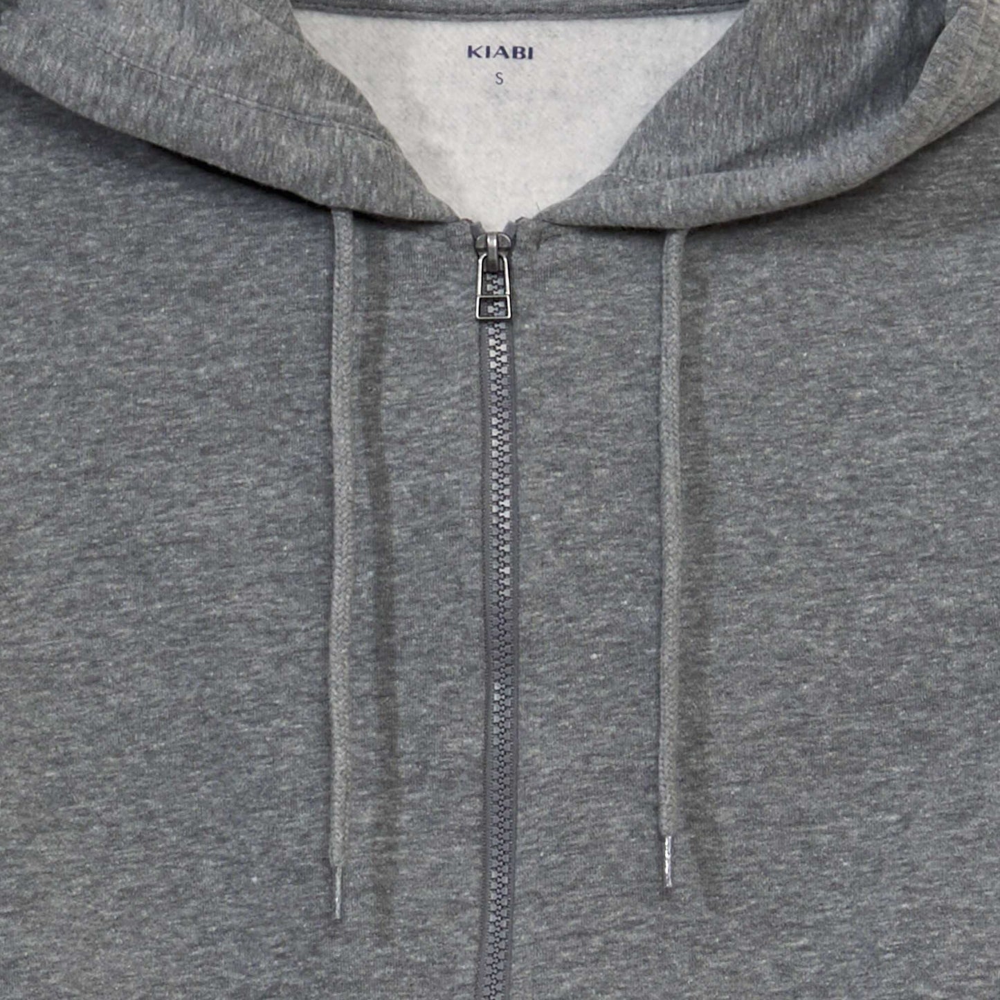 Plain zip-up sweatshirt fabric hoodie M_GREY