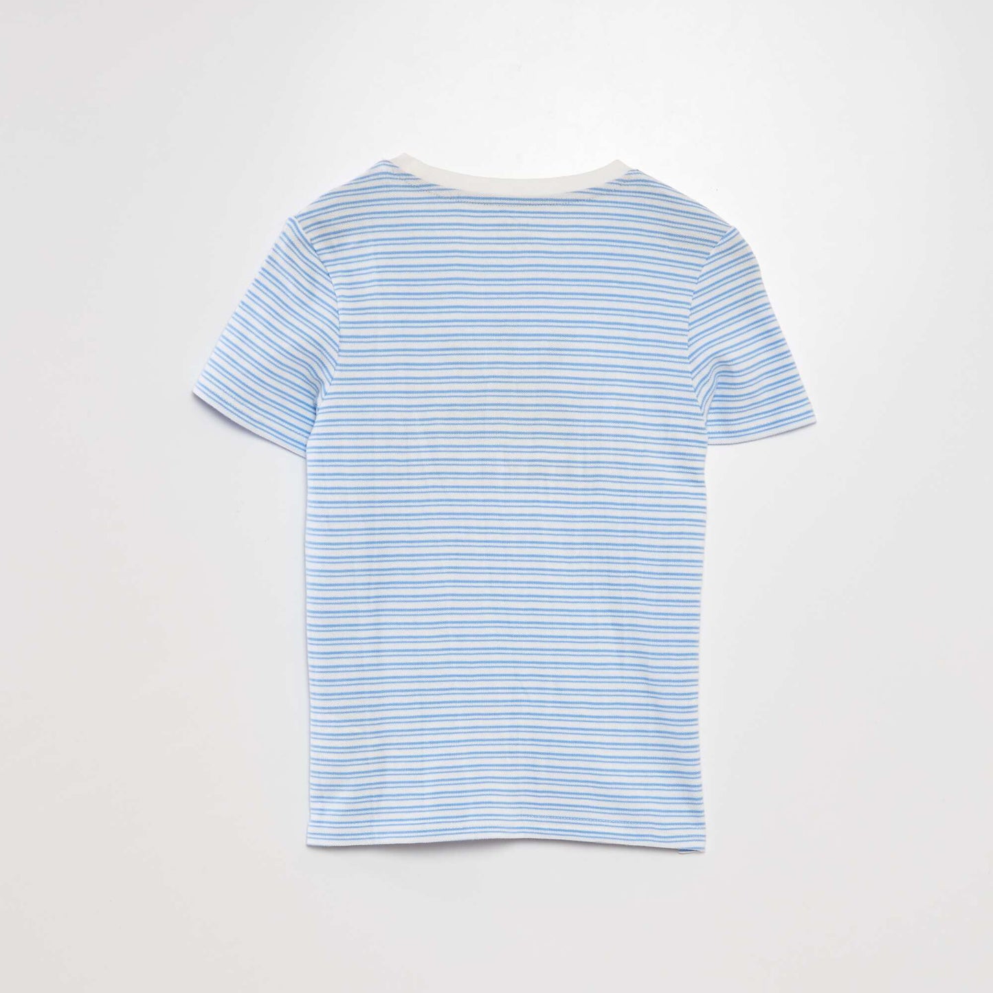 Piqué knit T-shirt BLUE