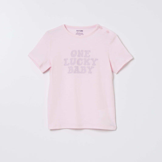 Printed cotton T-shirt PINK