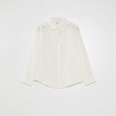 Pinstriped linen shirt WHITE