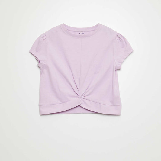 T-shirt with knotted front PURPLE