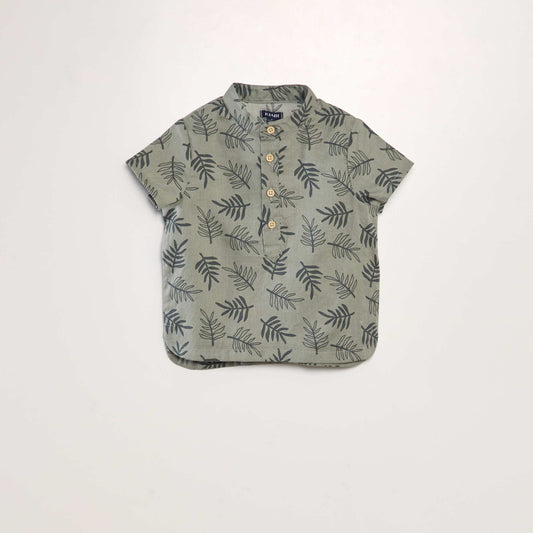 Shirt with mandarin collar KHAKI