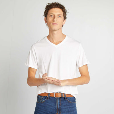 V-neck T-shirt WHITE