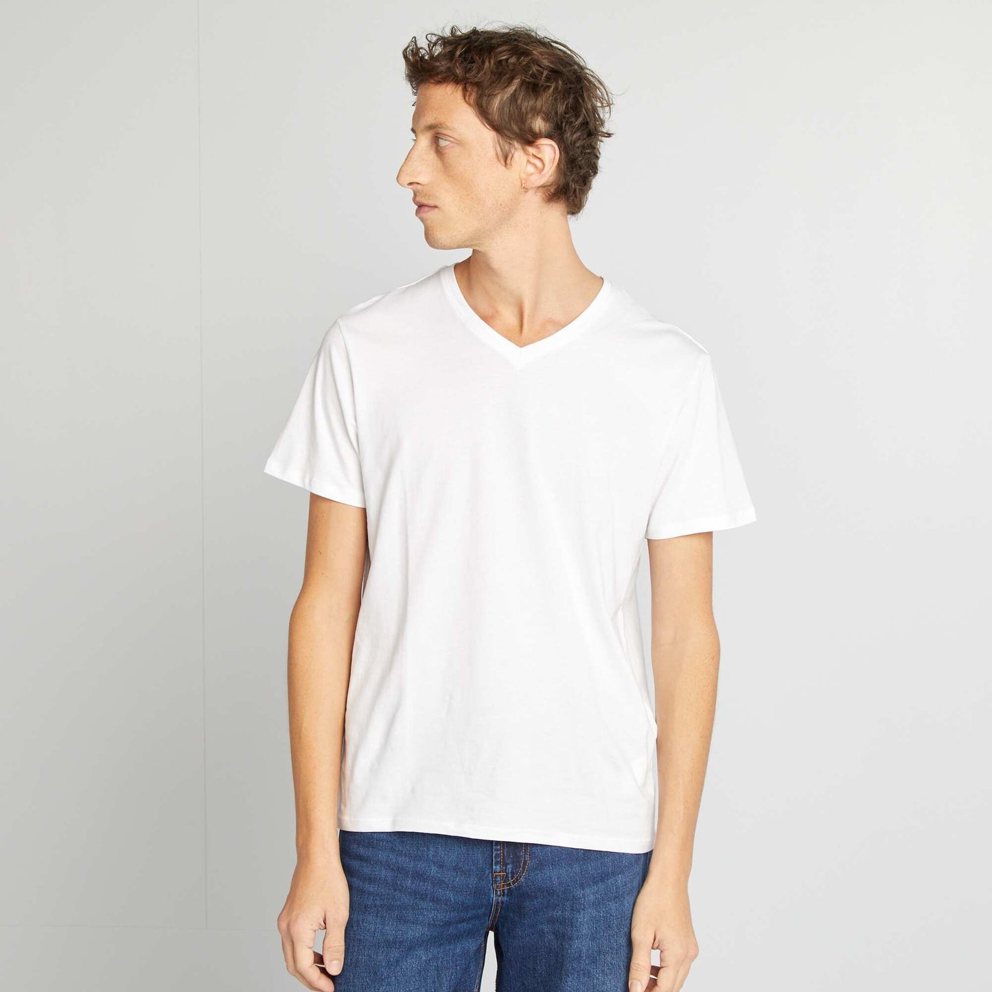 V-neck T-shirt WHITE