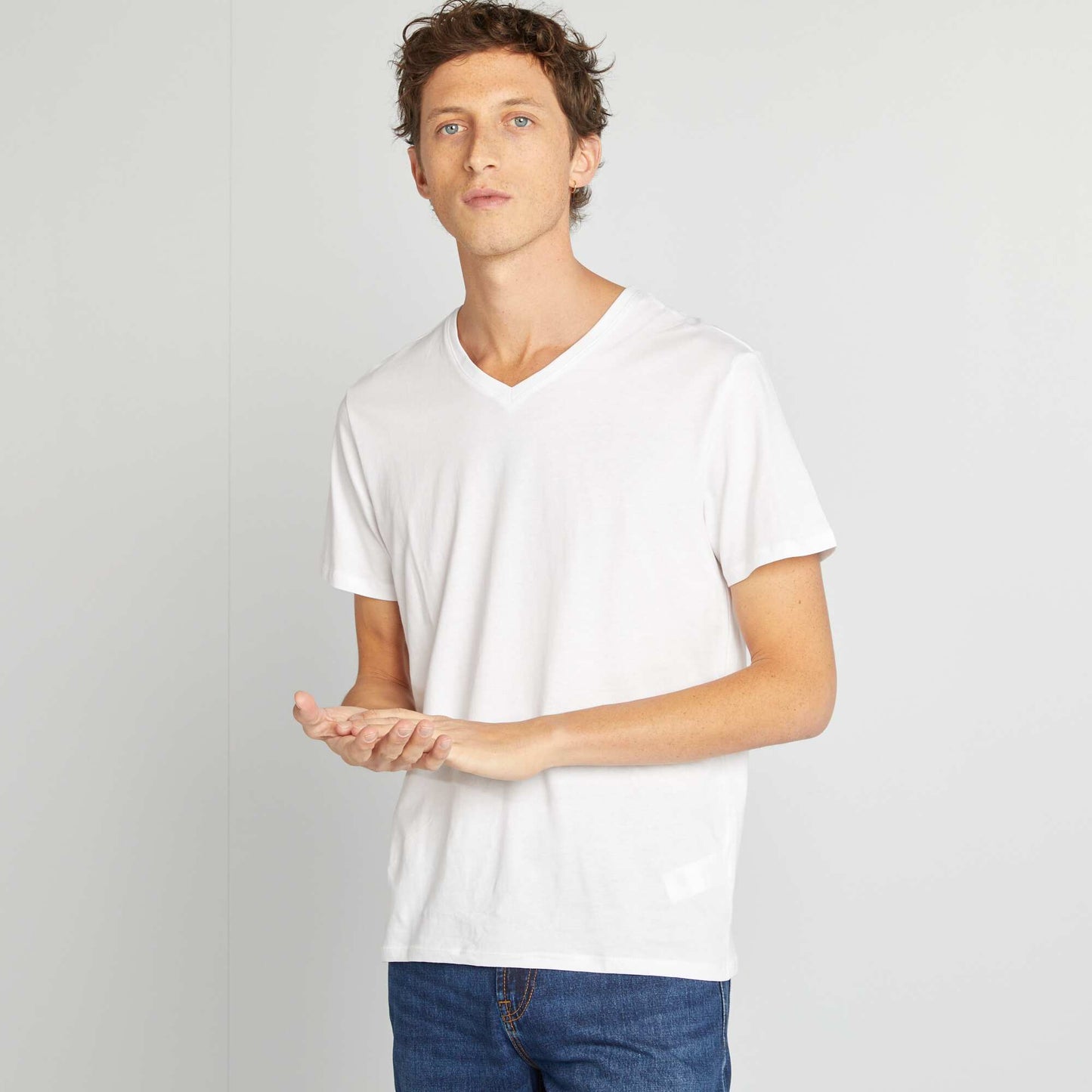 V-neck T-shirt WHITE
