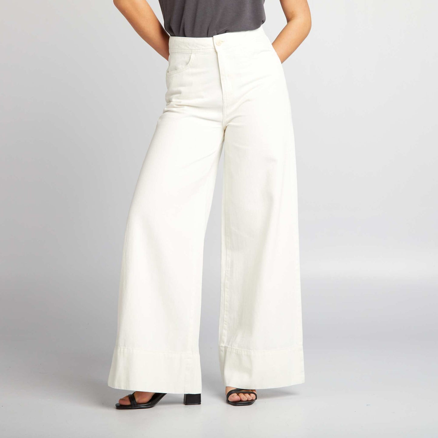 Wide-leg jeans WHITE - Main Image