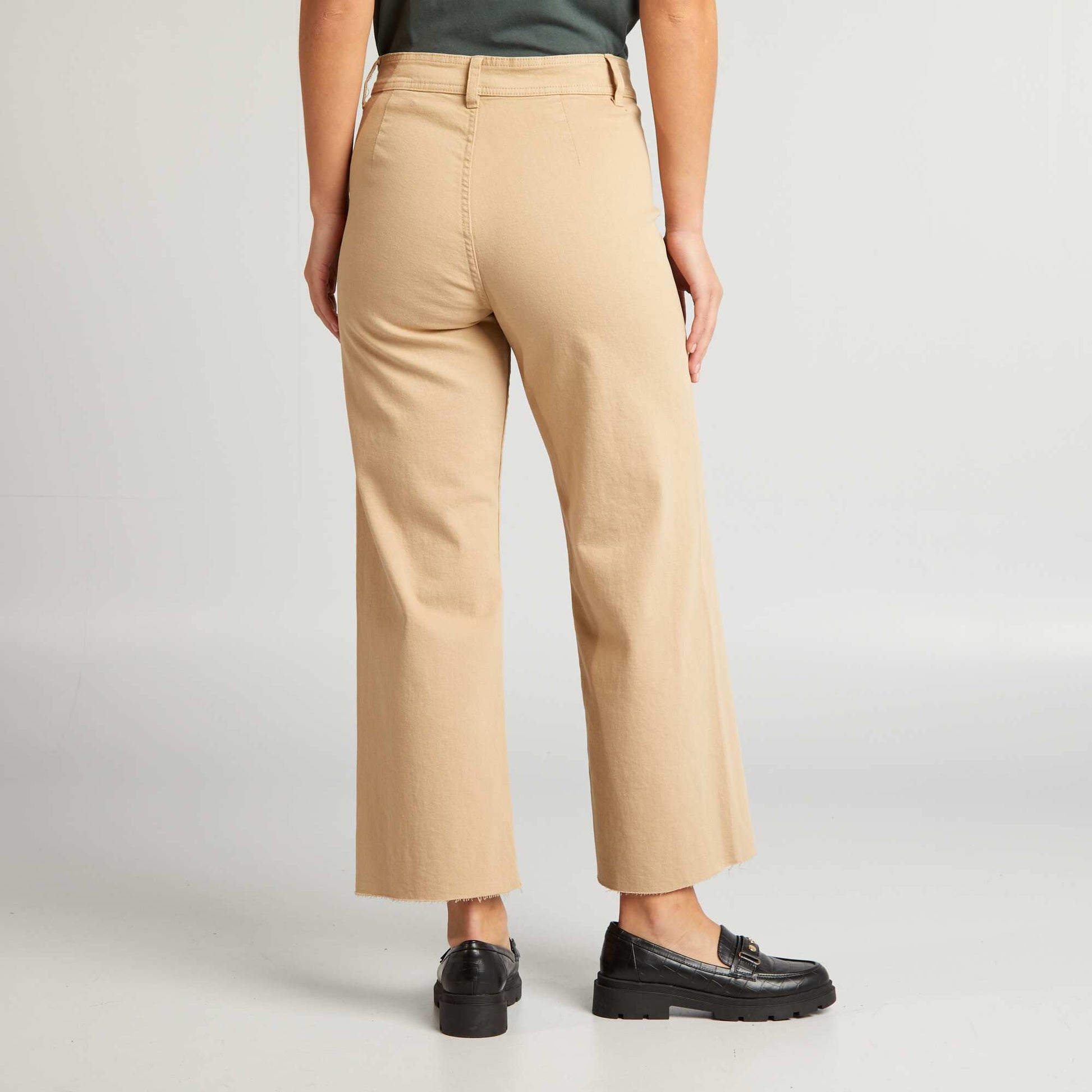 Wide-leg jeans with raw edging BEIGE – Kiabi Inde