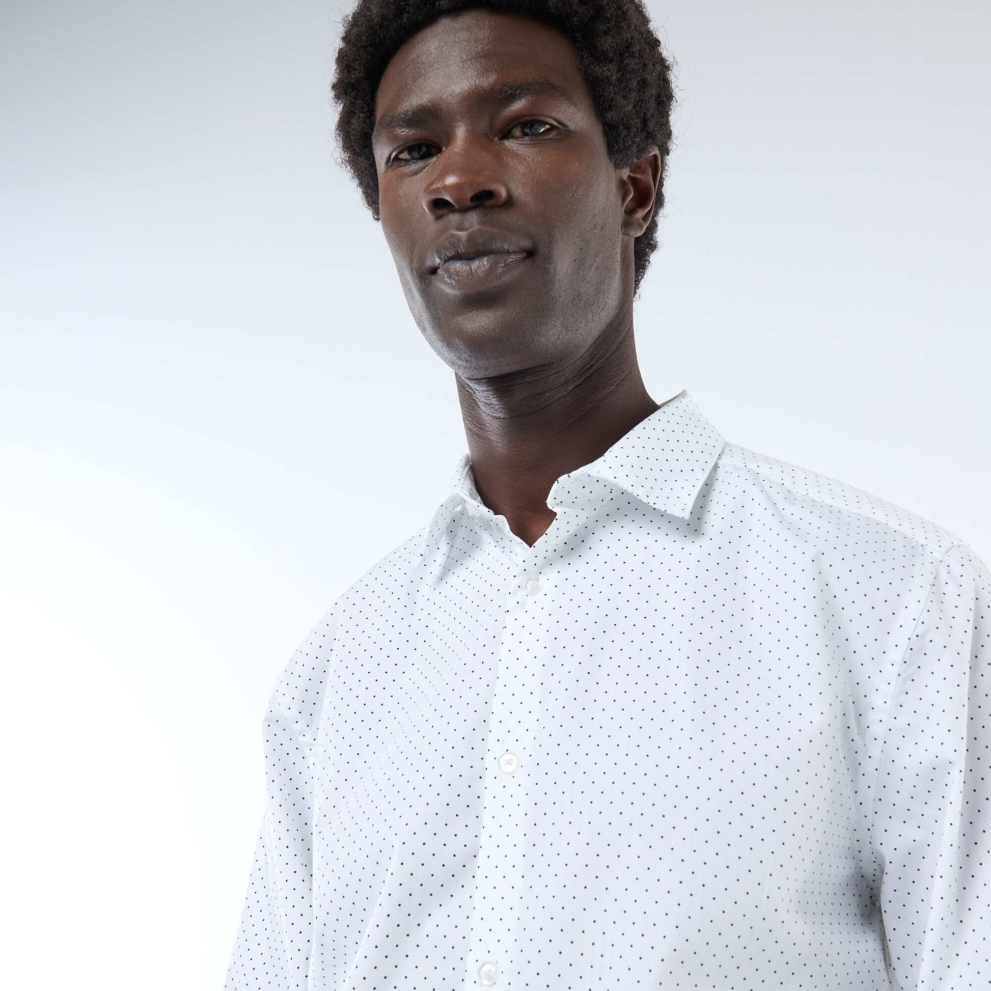 Regular Fit Polka Dot Shirt WHITE