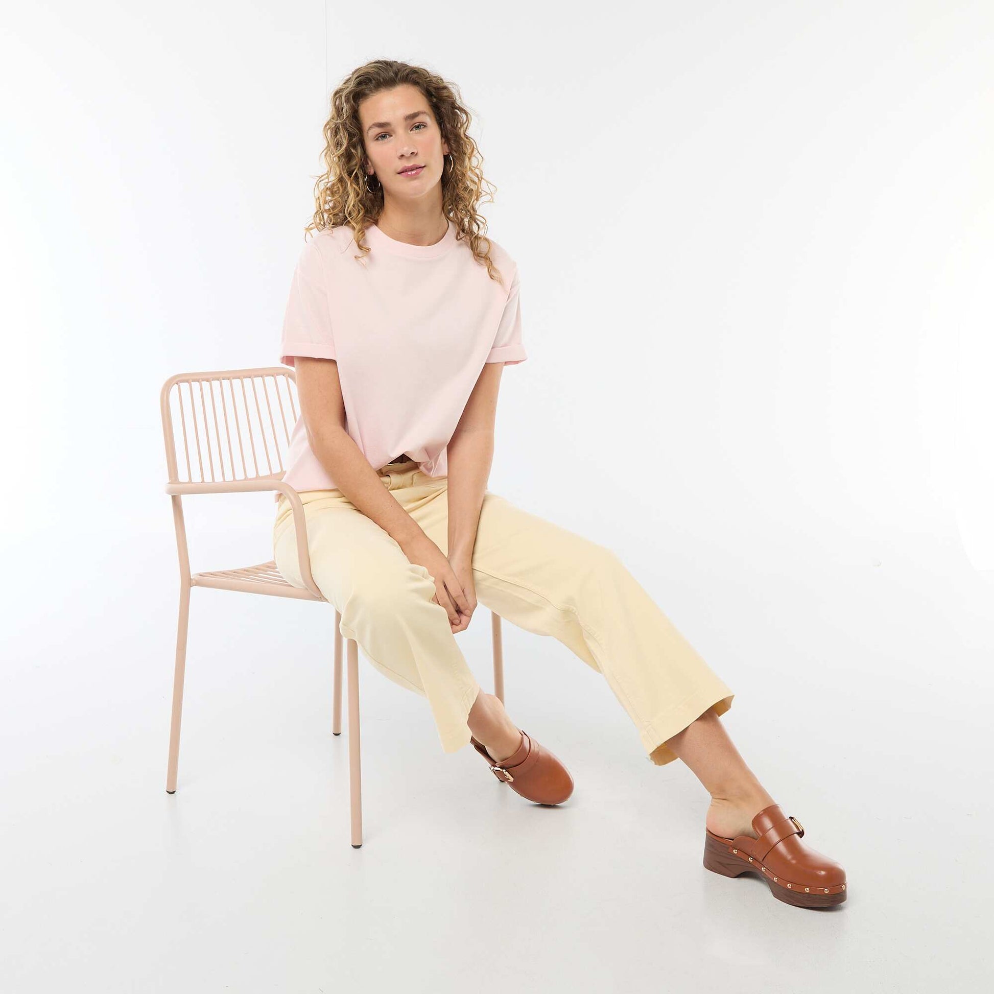 Oversized Round-Neck T-shirt PINK