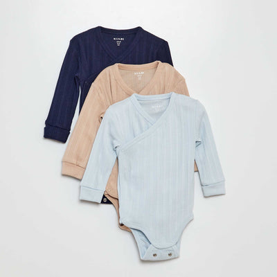 Set of 3 Grow-With-Me Bodysuits BLUE