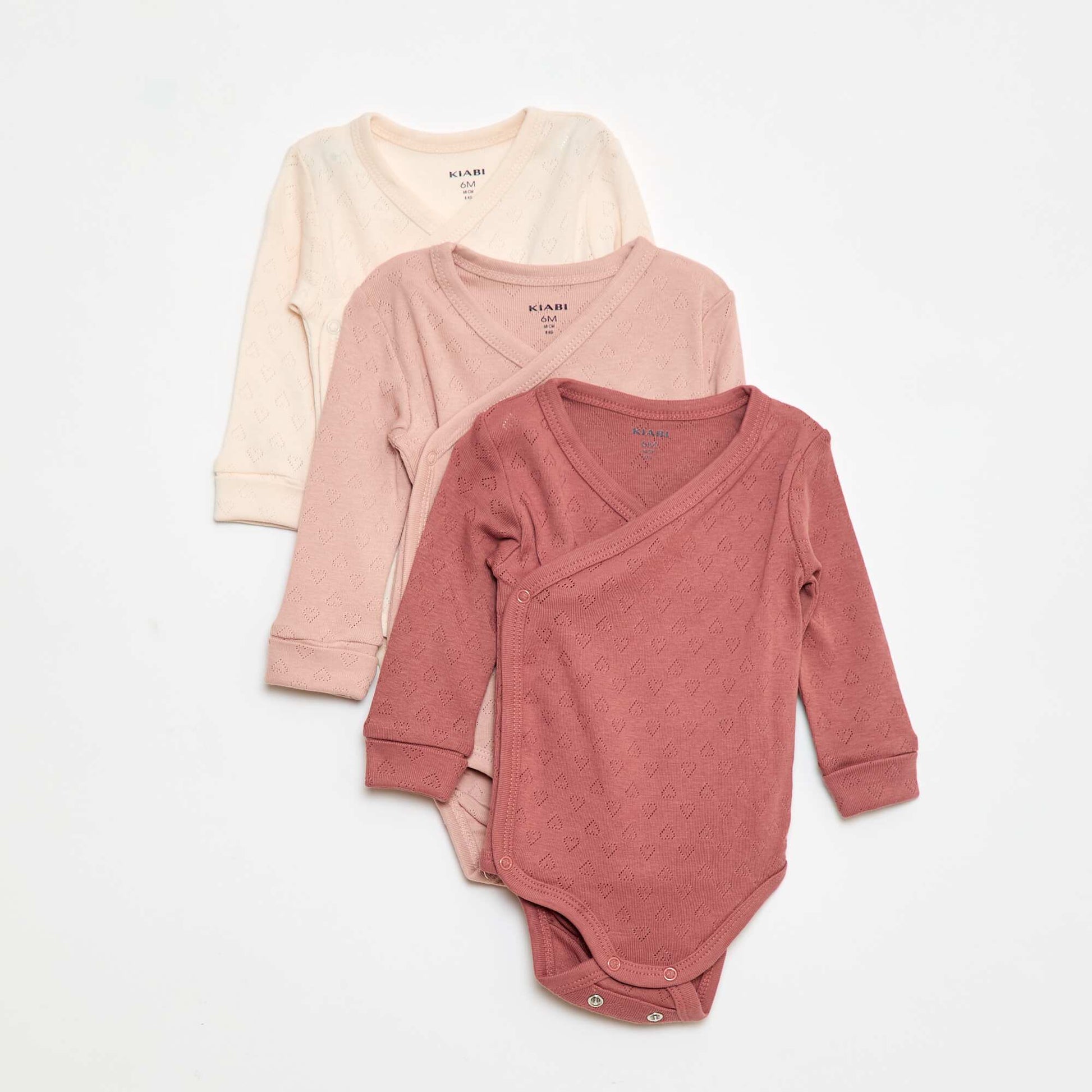 Set of 3 Grow-With-Me Bodysuits PINK