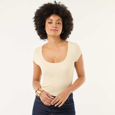 Short-sleeved ribbed bodysuit YELLOW