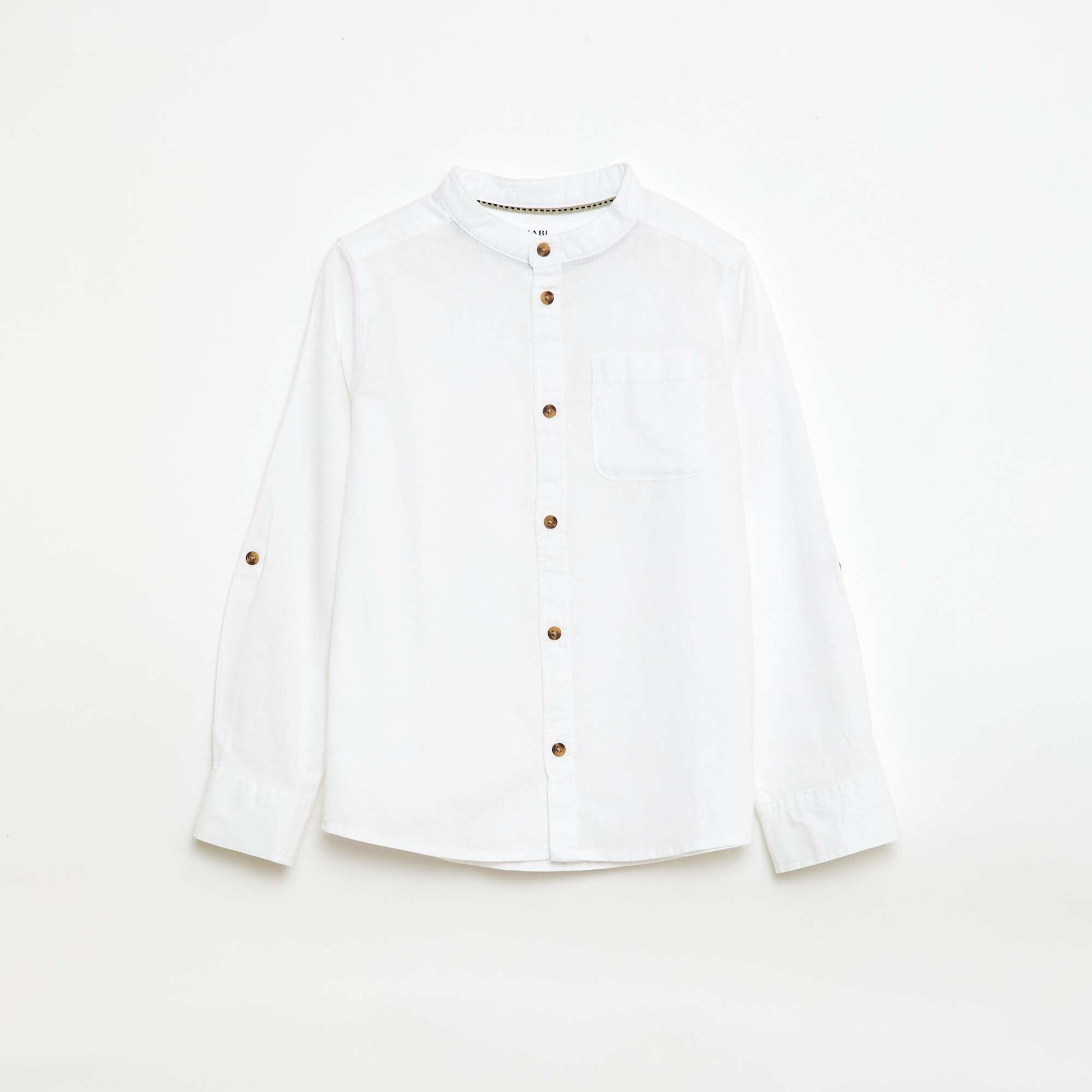 Linen-blend shirt WHITE
