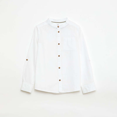 Linen-blend shirt WHITE