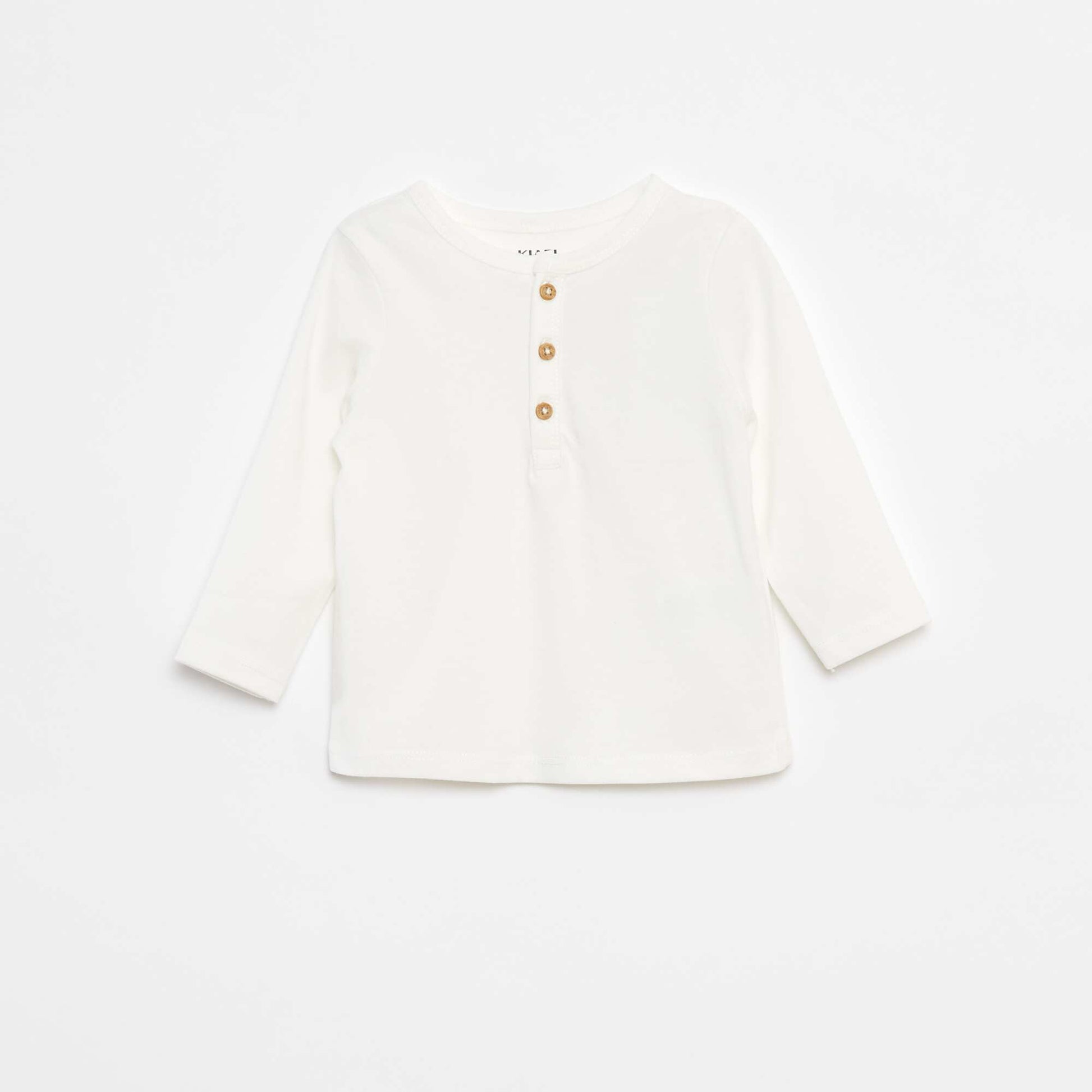 Grandad collar T-shirt WHITE