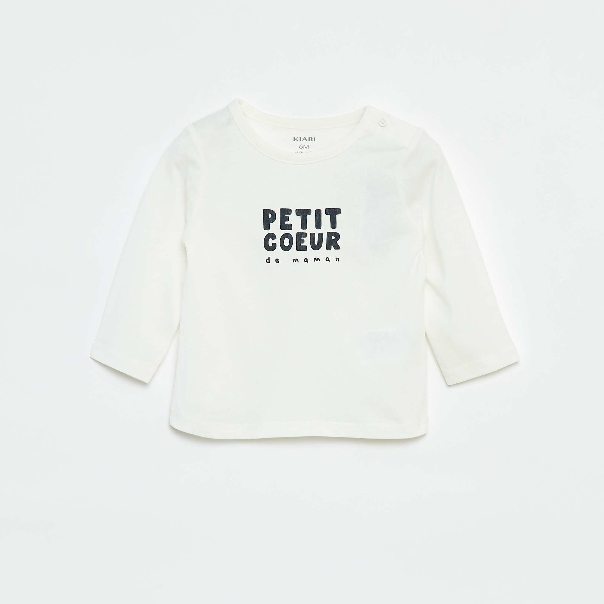 Long-sleeved printed T-shirt WHITE