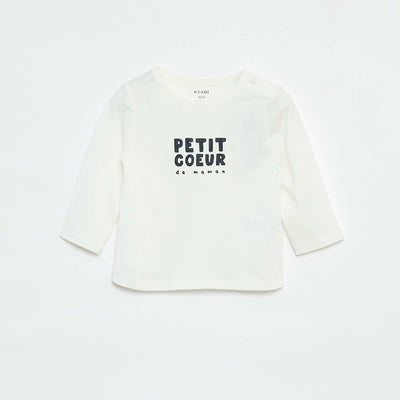 Long-sleeved printed T-shirt WHITE