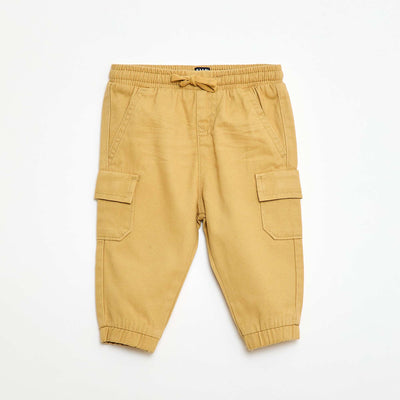 Twill joggers with flap pockets YELLOW