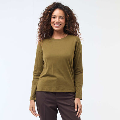 Long-Sleeve Crew Neck T-Shirt GREEN