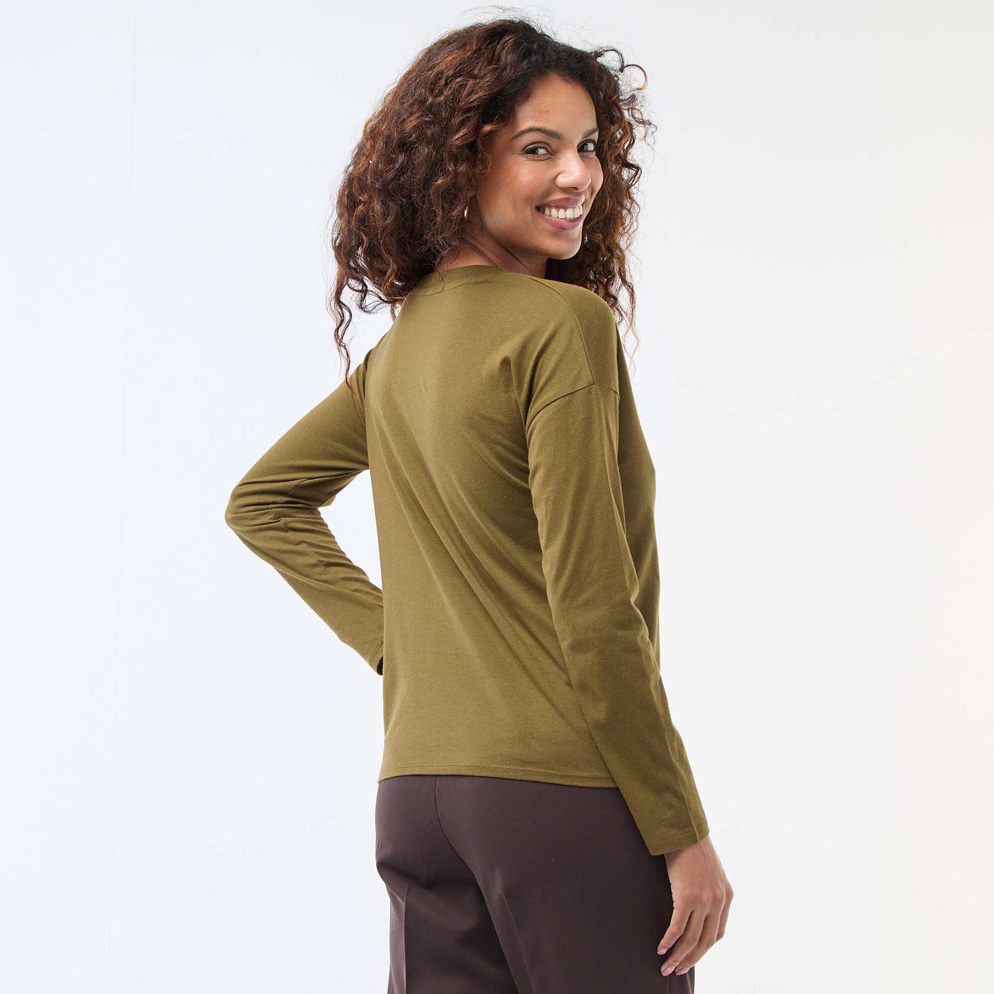 Long-Sleeve Crew Neck T-Shirt GREEN