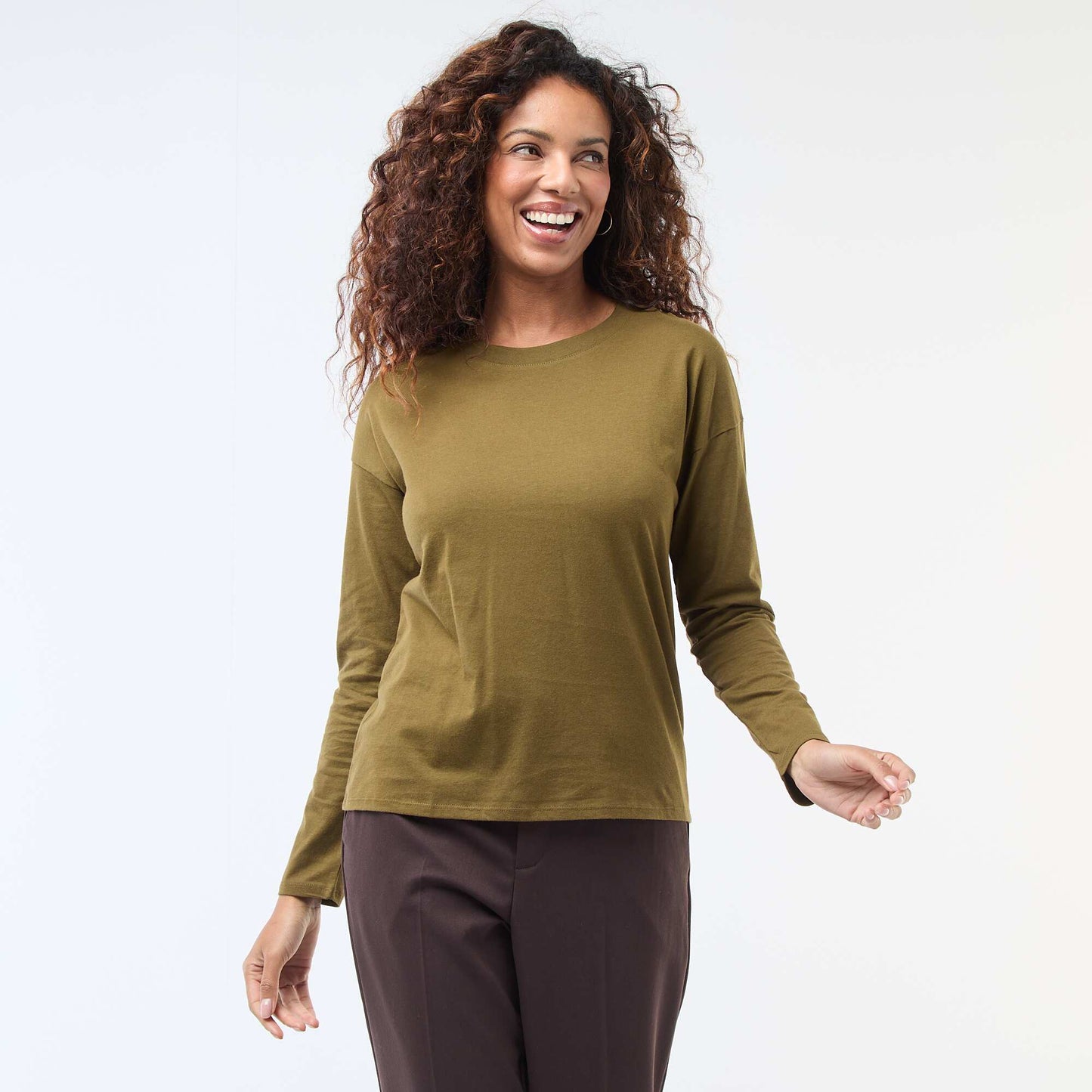 Long-Sleeve Crew Neck T-Shirt GREEN