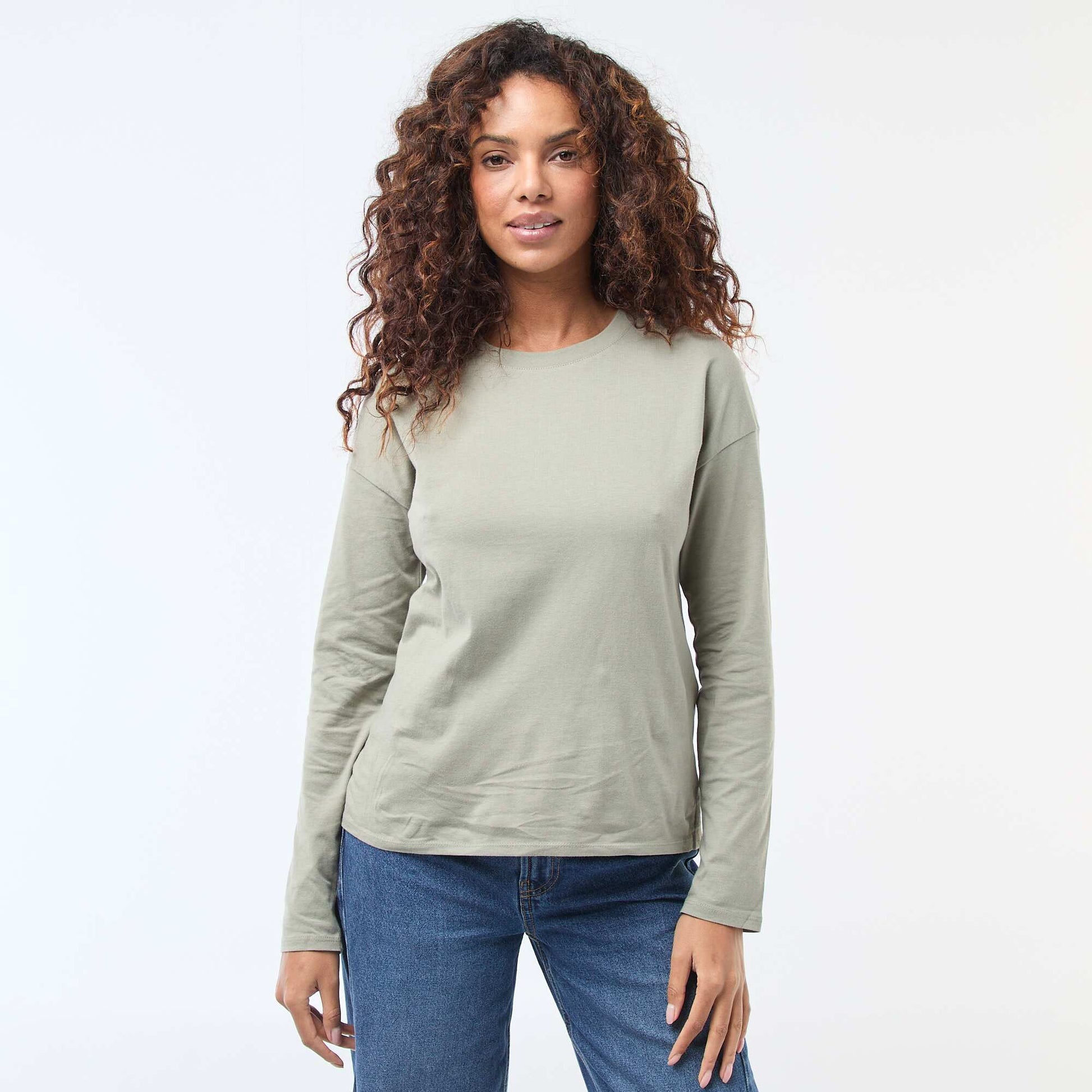 Long-Sleeve Crew Neck T-Shirt GREEN