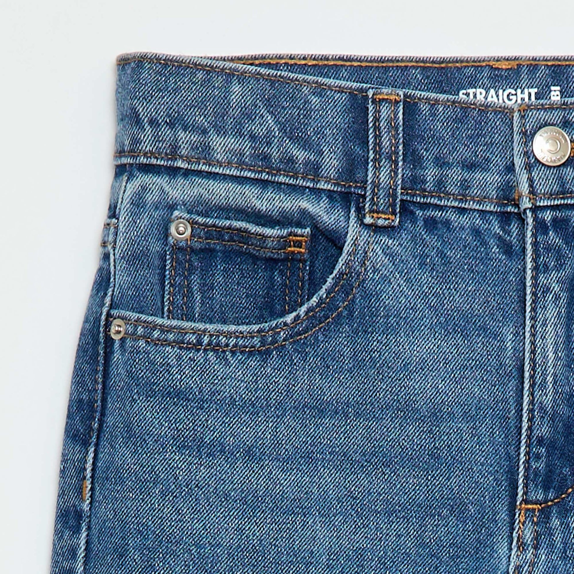 High-Waisted Denim Trousers BLUE