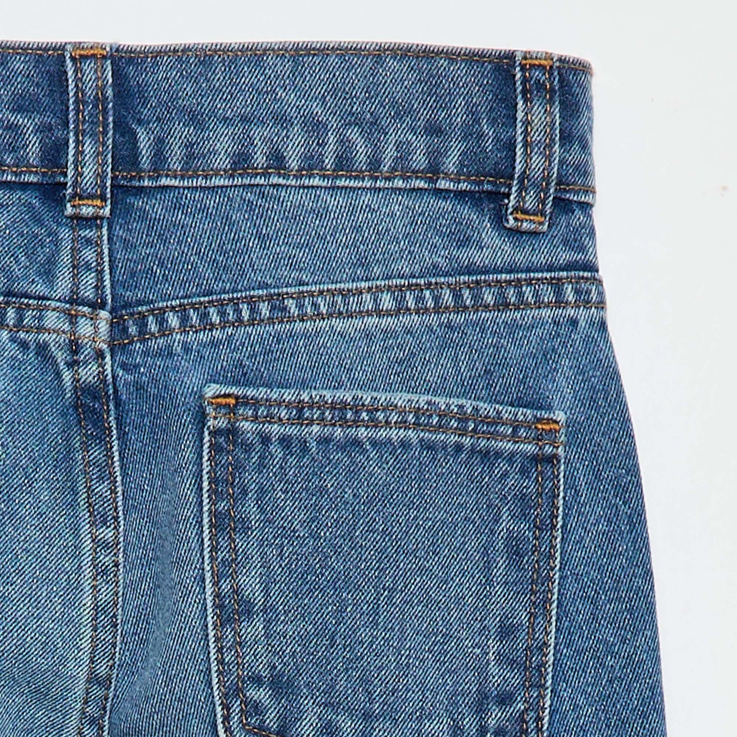 High-Waisted Denim Trousers BLUE