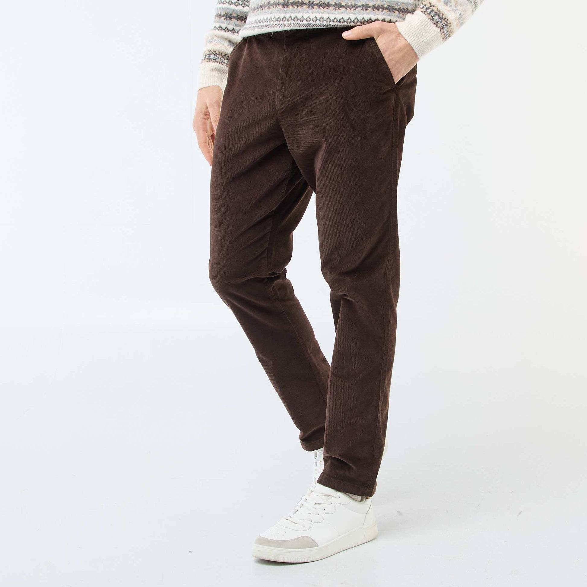 Standard Waist Velvet Chinos BROWN