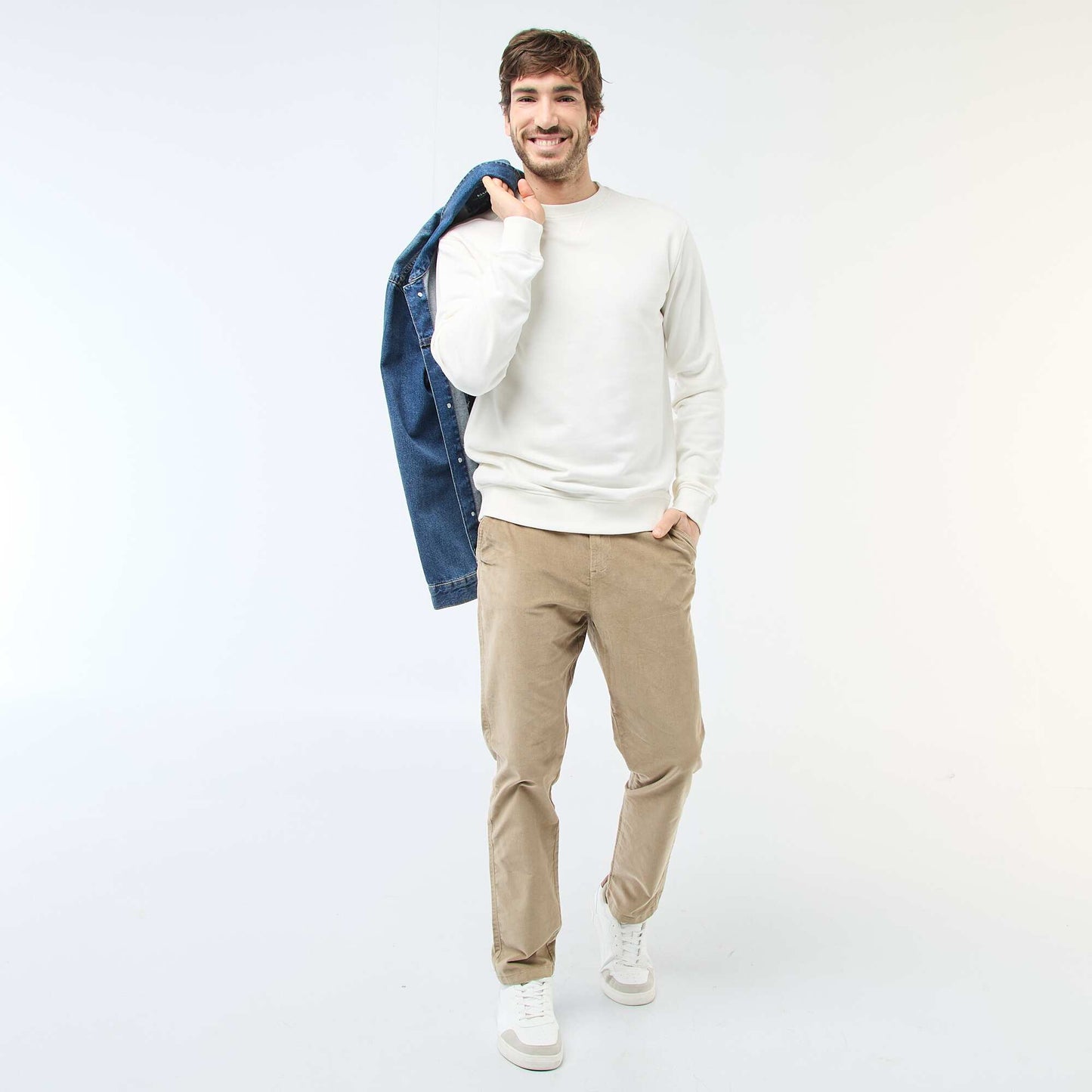 Standard Waist Velvet Chinos BEIGE