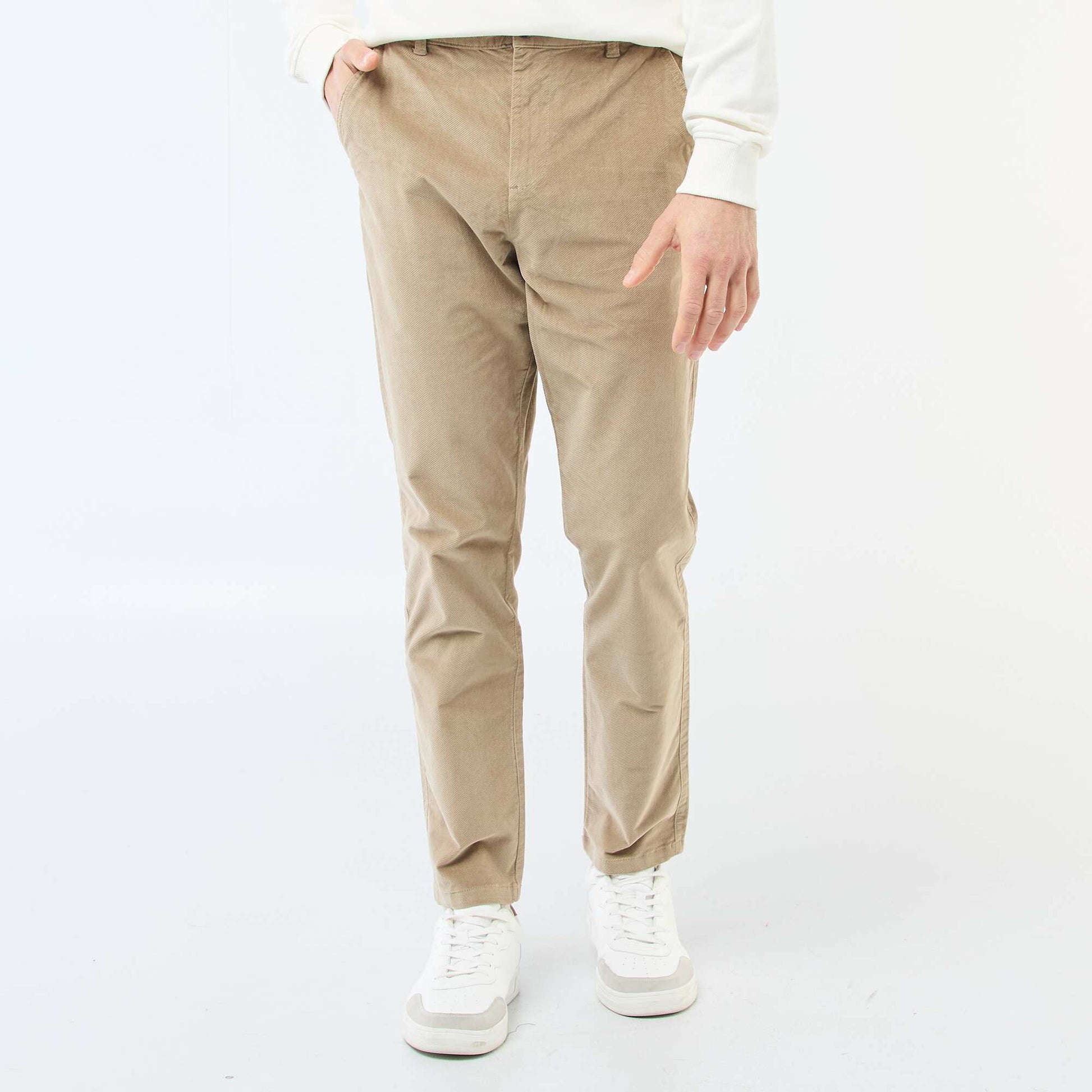 Standard Waist Velvet Chinos BEIGE