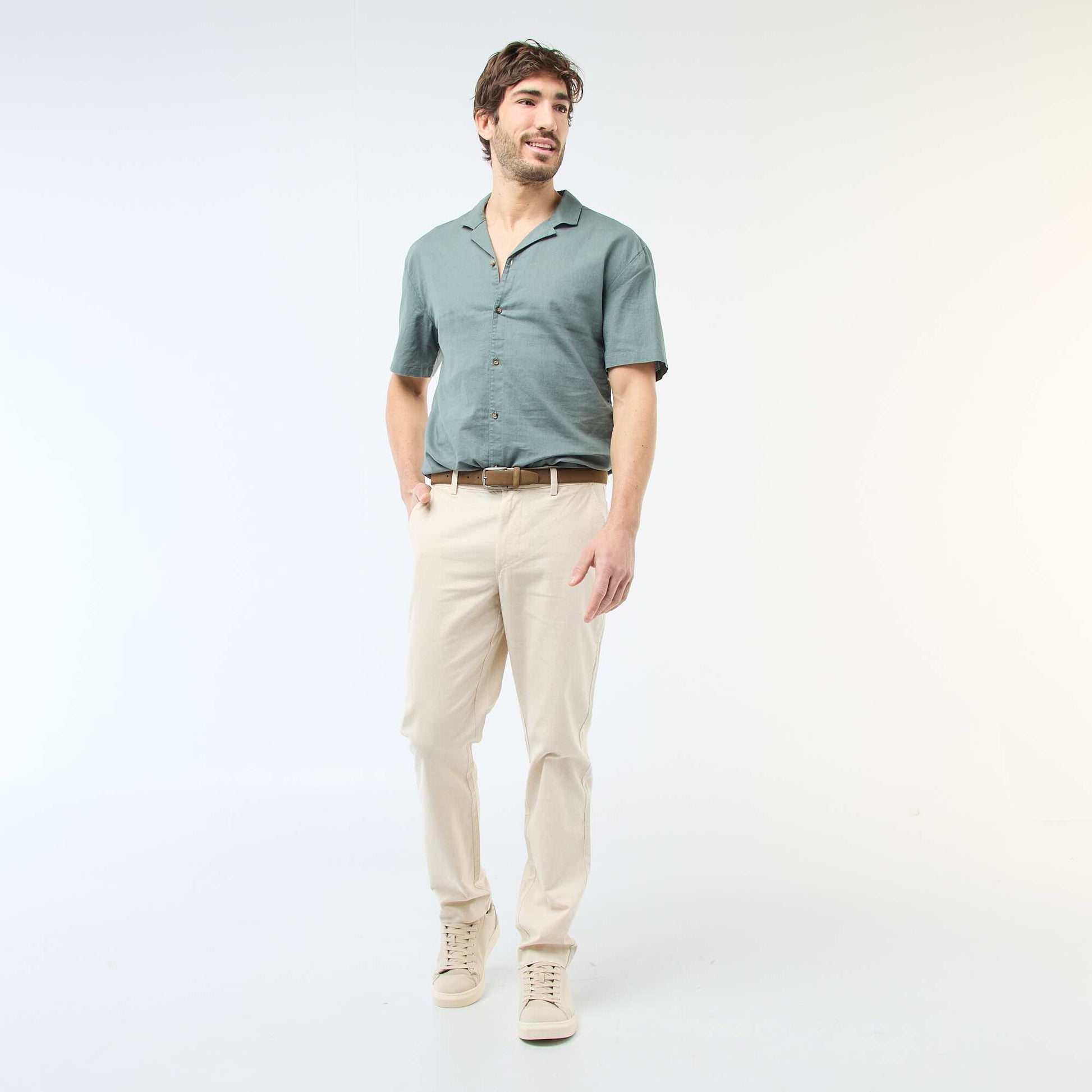 Solid Chino Pants - Standard Waist WHITE