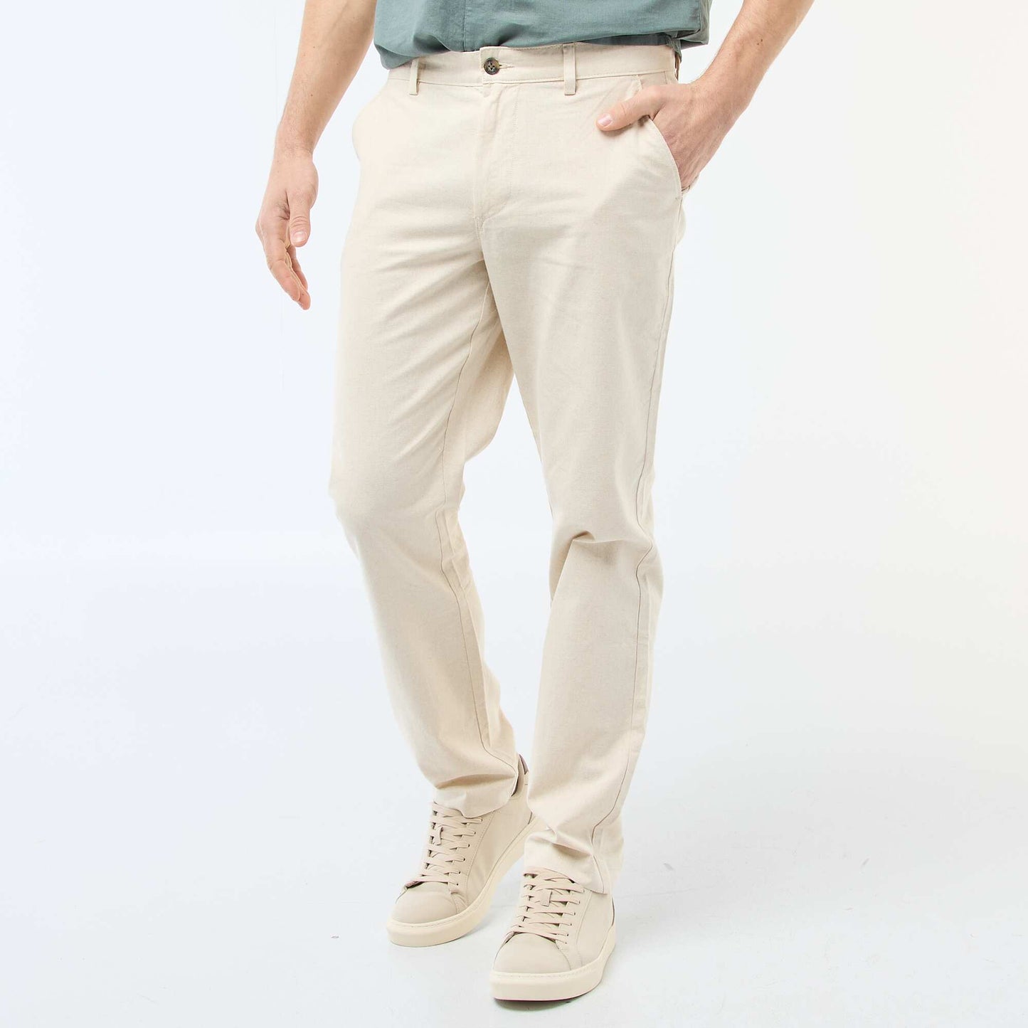 Solid Chino Pants - Standard Waist WHITE