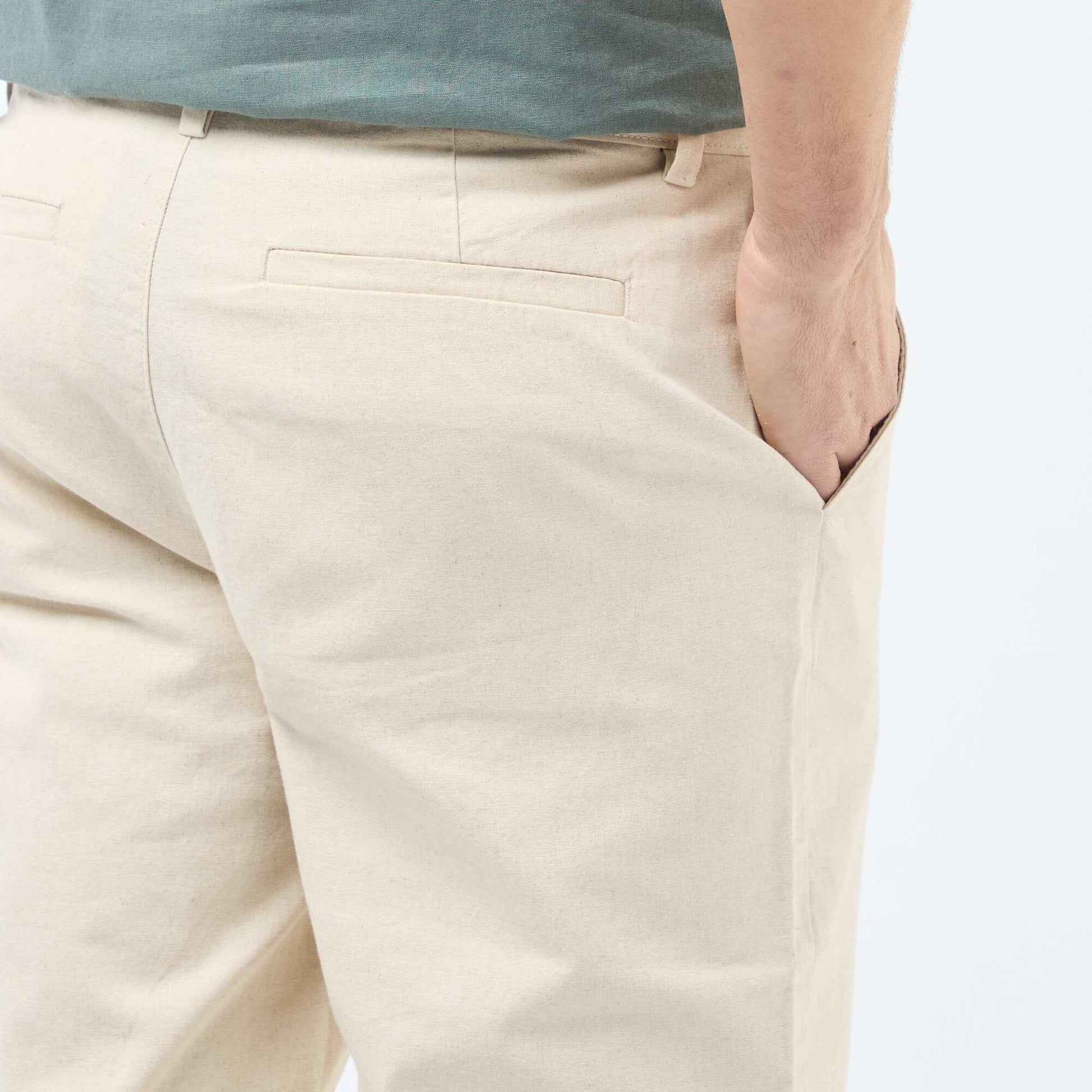 Solid Chino Pants - Standard Waist WHITE