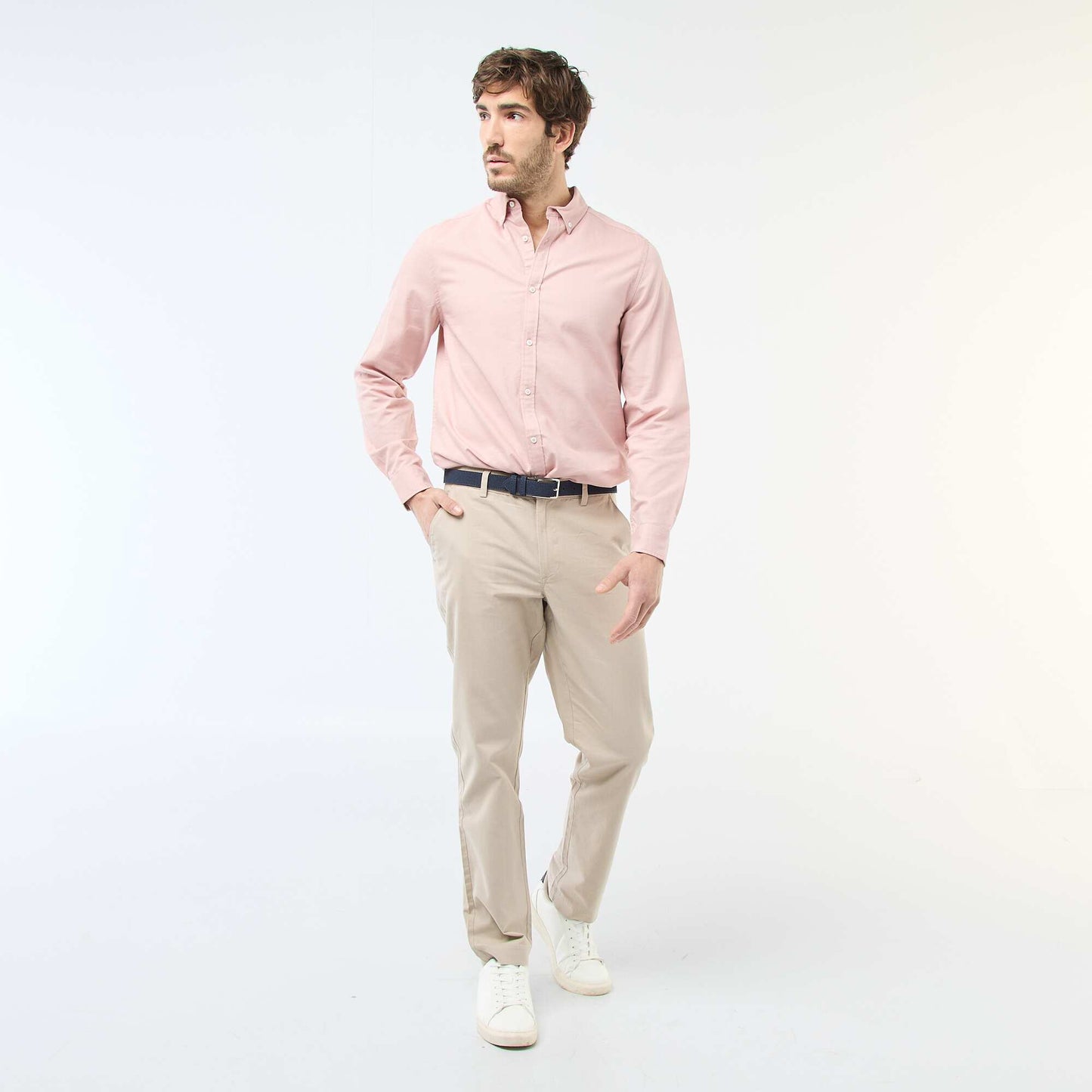 Solid Chino Pants - Regular Waist BEIGE