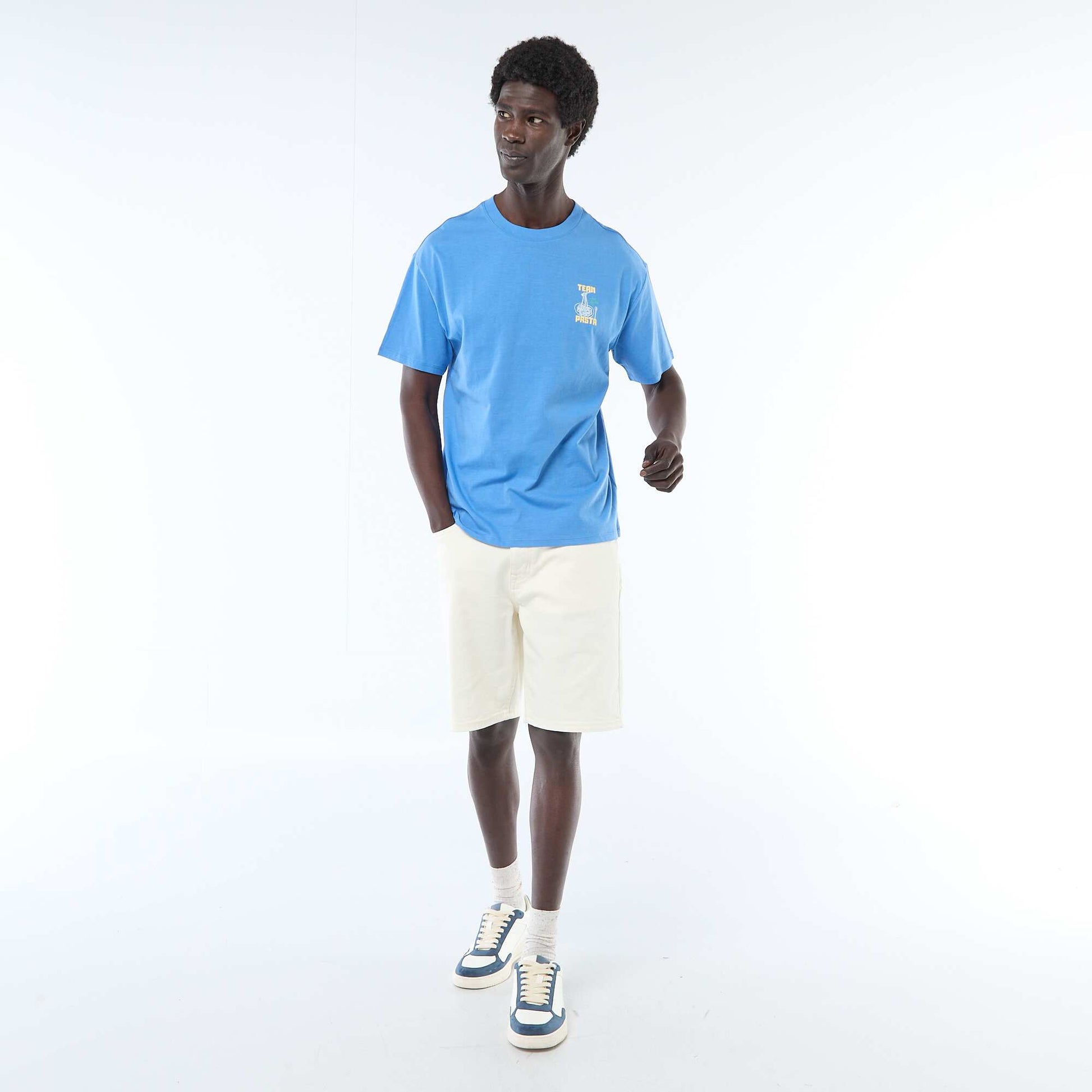 Printed Short-Sleeve T-Shirt BLUE