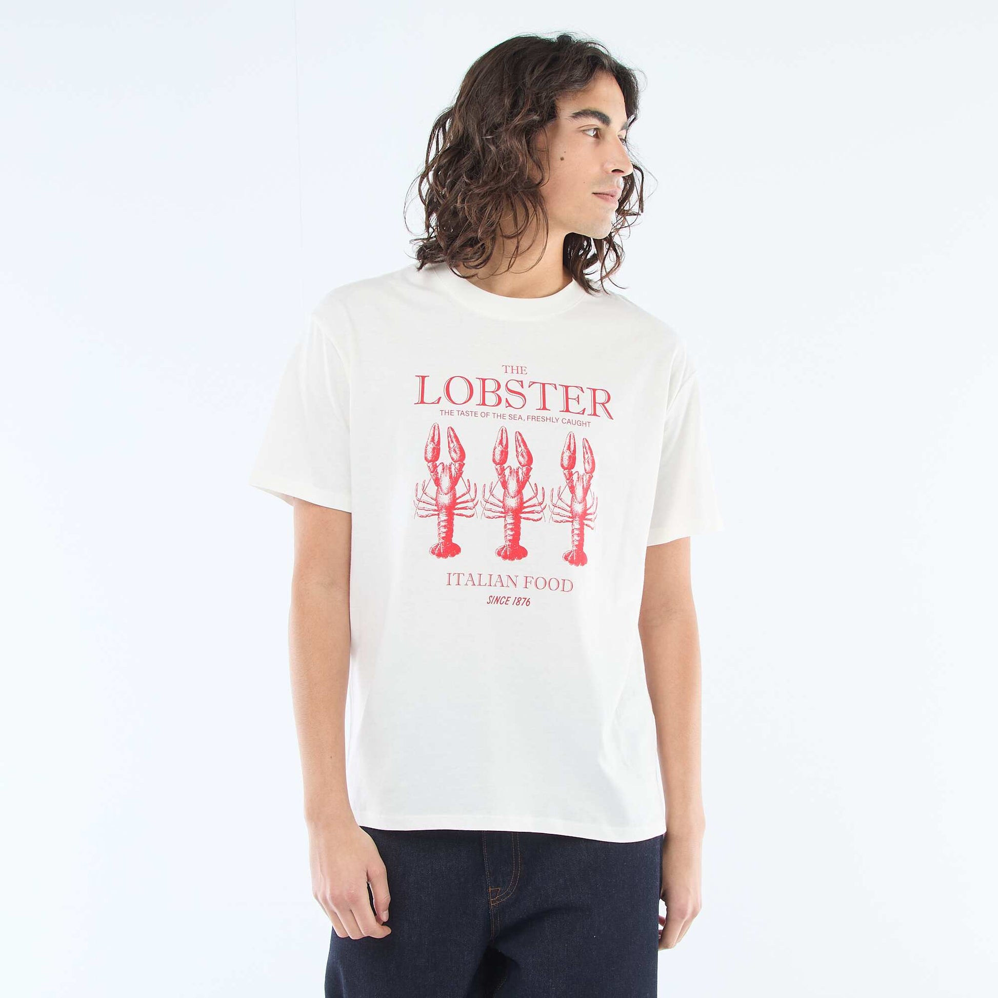 Short-Sleeved Printed T-Shirt WHITE