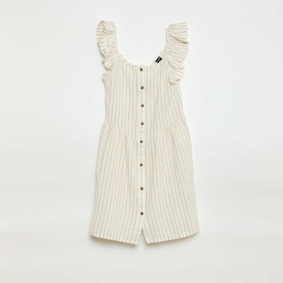 Sleeveless Ruffled Dress WHITE